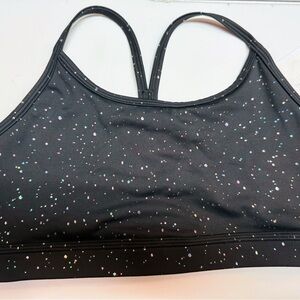 ZYIA Active Black Reflective Metallic Mirage Mirage Sports Bra Size M Medium